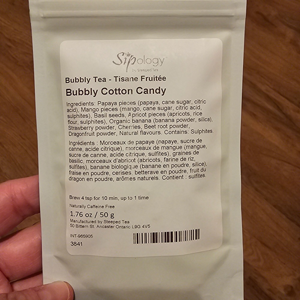 Sipology Bubbly Cotton Candy Tea 50g Caffeine Free Fruit Tisane Steeped Tea